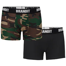 boxerky pánské (set 2 kusů) BRANDIT - 4501-woodland+black S