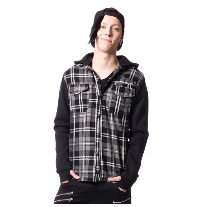 VIXXSIN QUINN JACKET MENS GREY CHECK Černá S